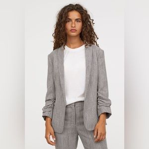 H&M Gray Woven Jacket & Pants Set
